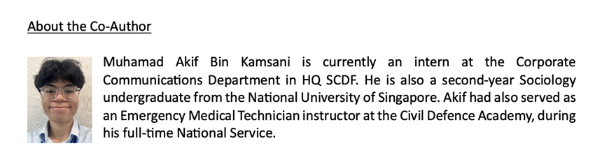 Akif Kamsani - Intern of SCDF