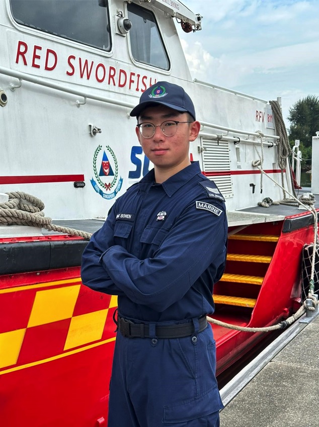 SGT2 Ding Bowen, a Navigation Specialist with West Coast Marine Fire Station.