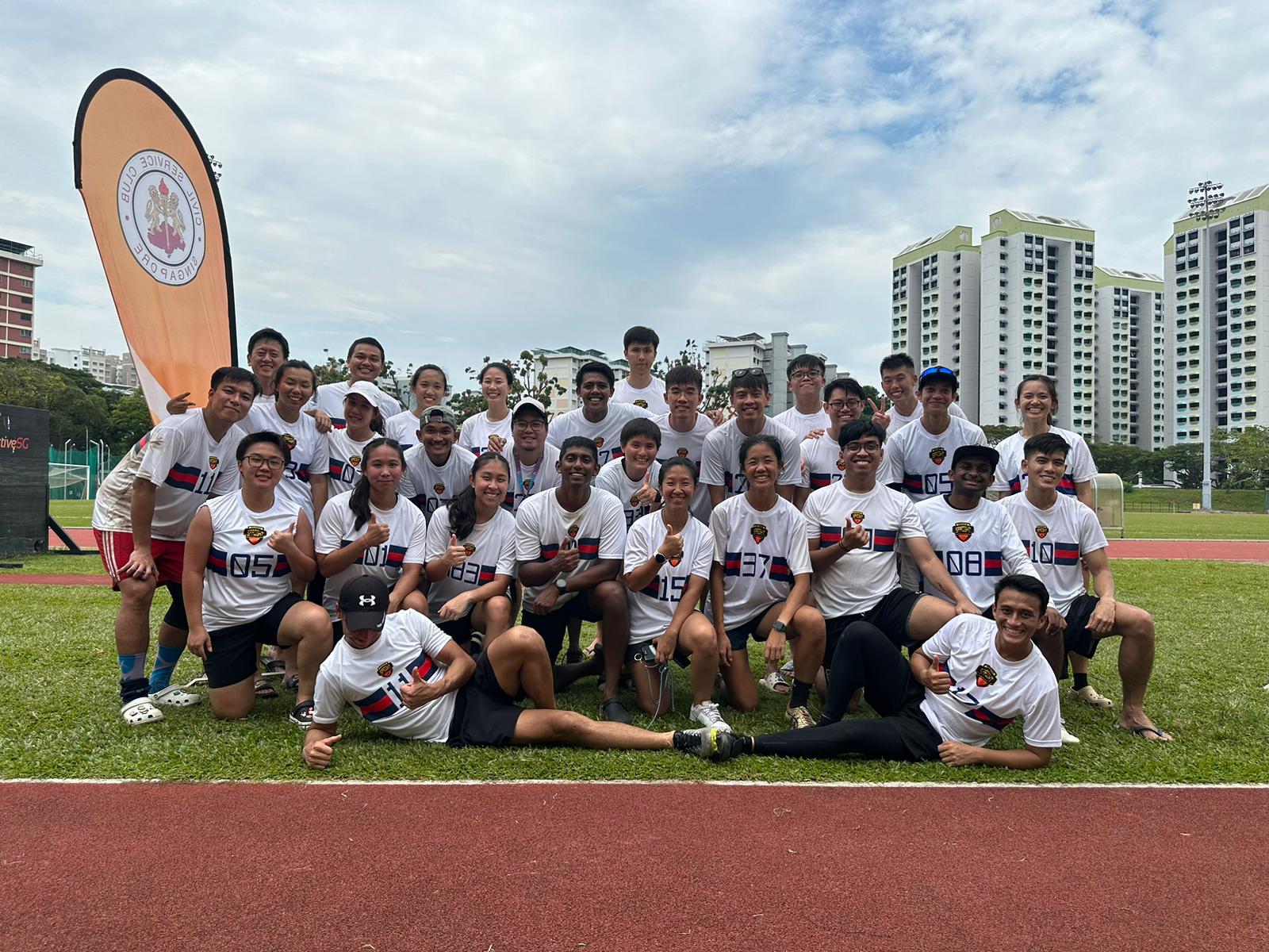 The SCDF Frisbee Teams at the Public Service Mixed Frisbee Tournament in September 2023