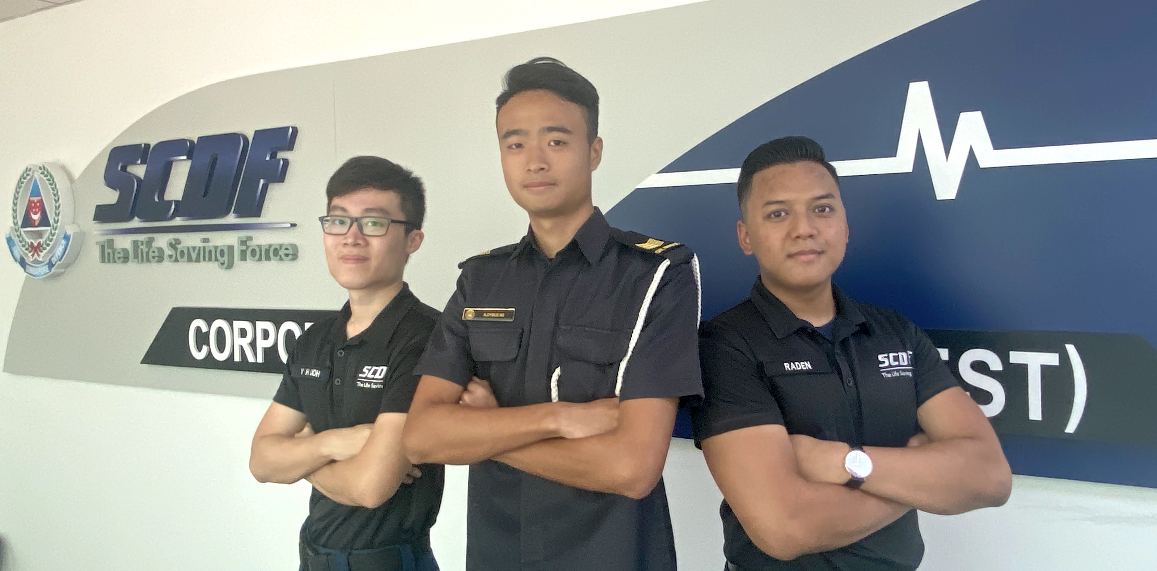 [Left to right] SGT1 Yong Hao, SGT1 Aloysius and LCP Raden.