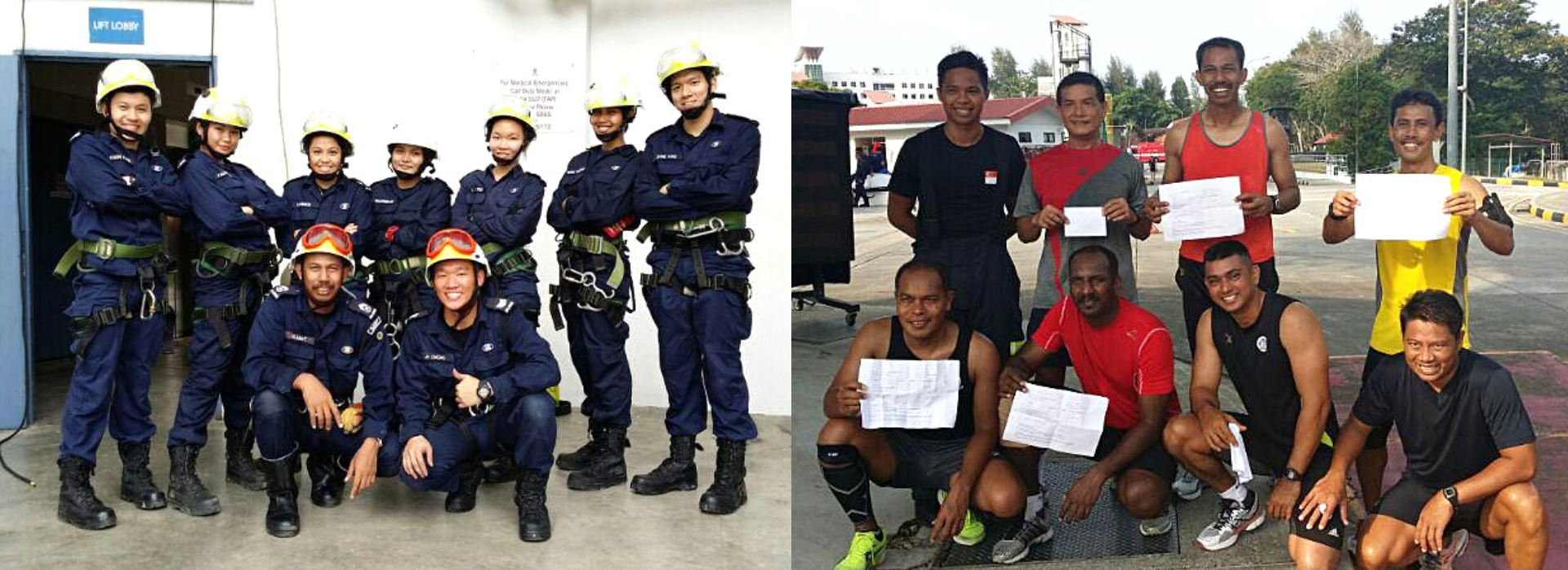 SWO (RET) Selamat (squatting on the left), was then a Sergeant-Major, with his trainees at CDA in December 2013.