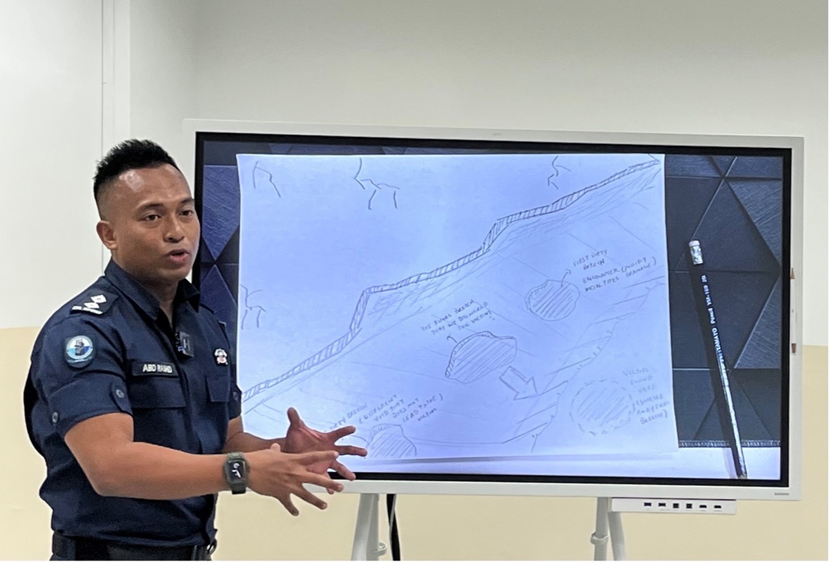 LTA Abdul Rashid describing the terrain of the rescue site and how the rescue was conducted
