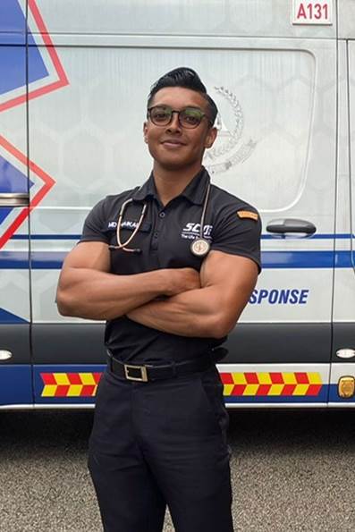 SGT2 Mohamad Haikal, an EMT with Clementi Fire Station.