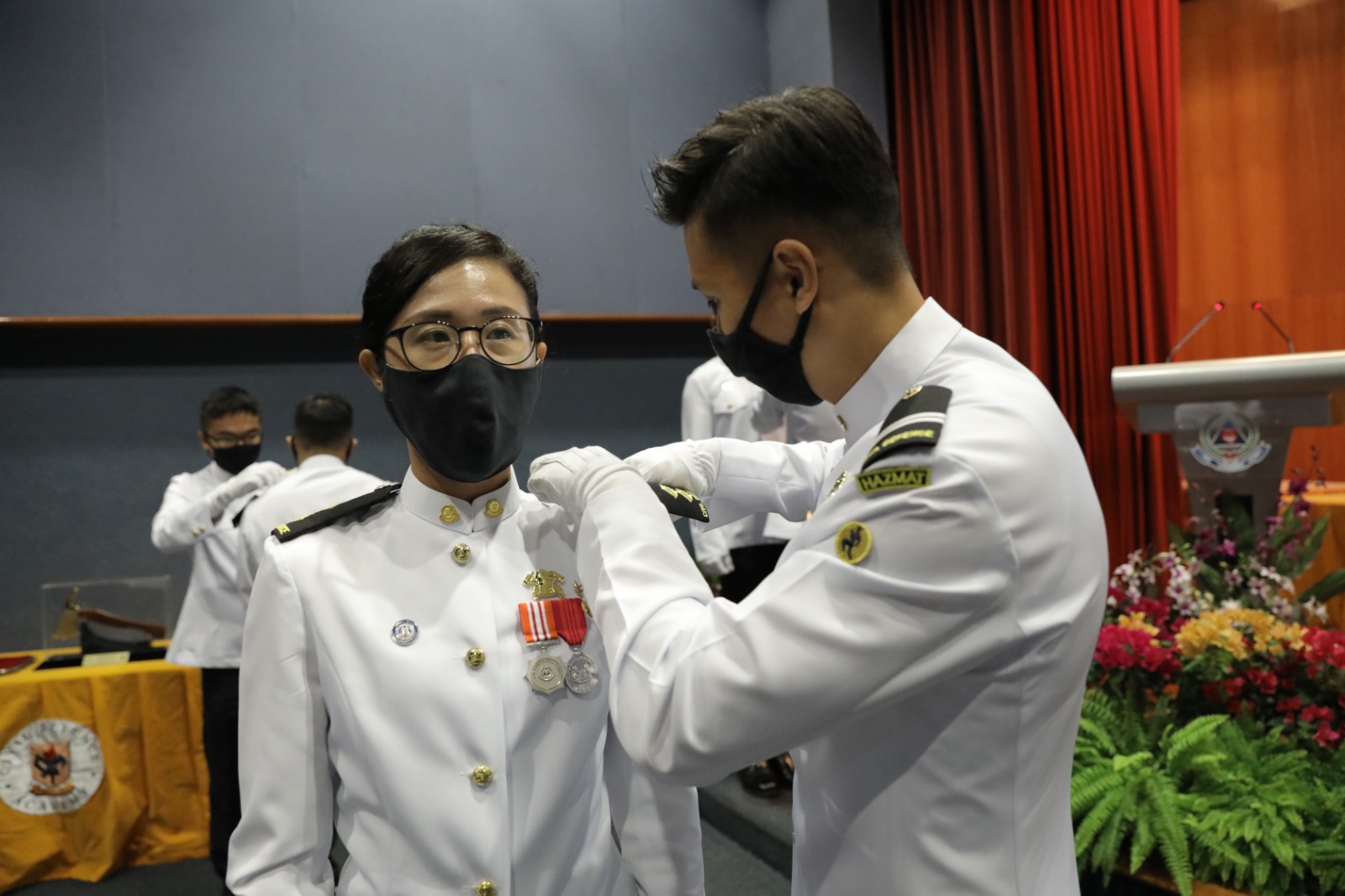 LTA Janice Lee receiving her new rank at the RCC closing ceremony in June 2020.