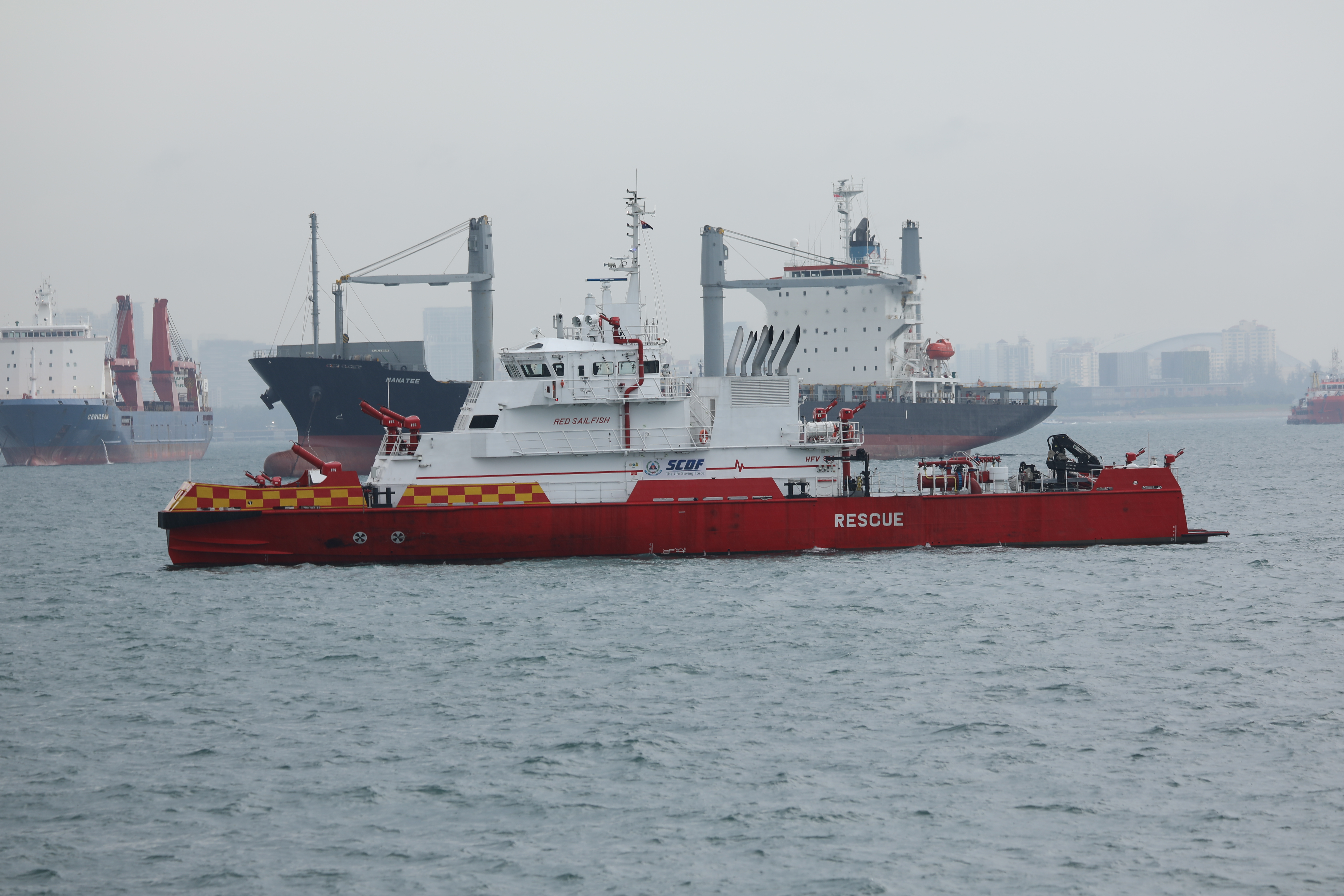 The Heavy Fire Vessel (HFV 821)/Red Sailfish at sea