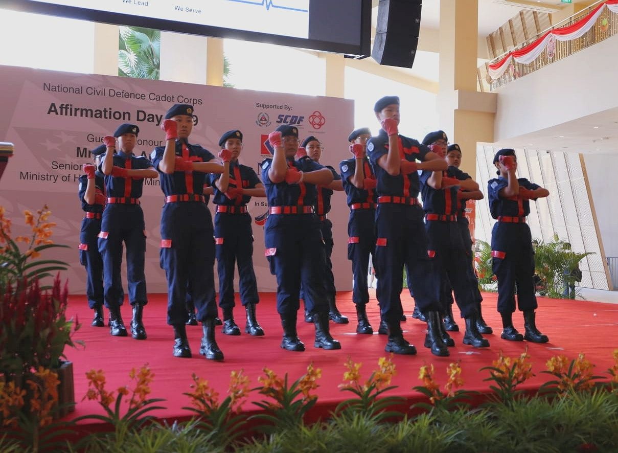Cadets from Meridian Secondary School with their slick moves during a Precision Drill performance