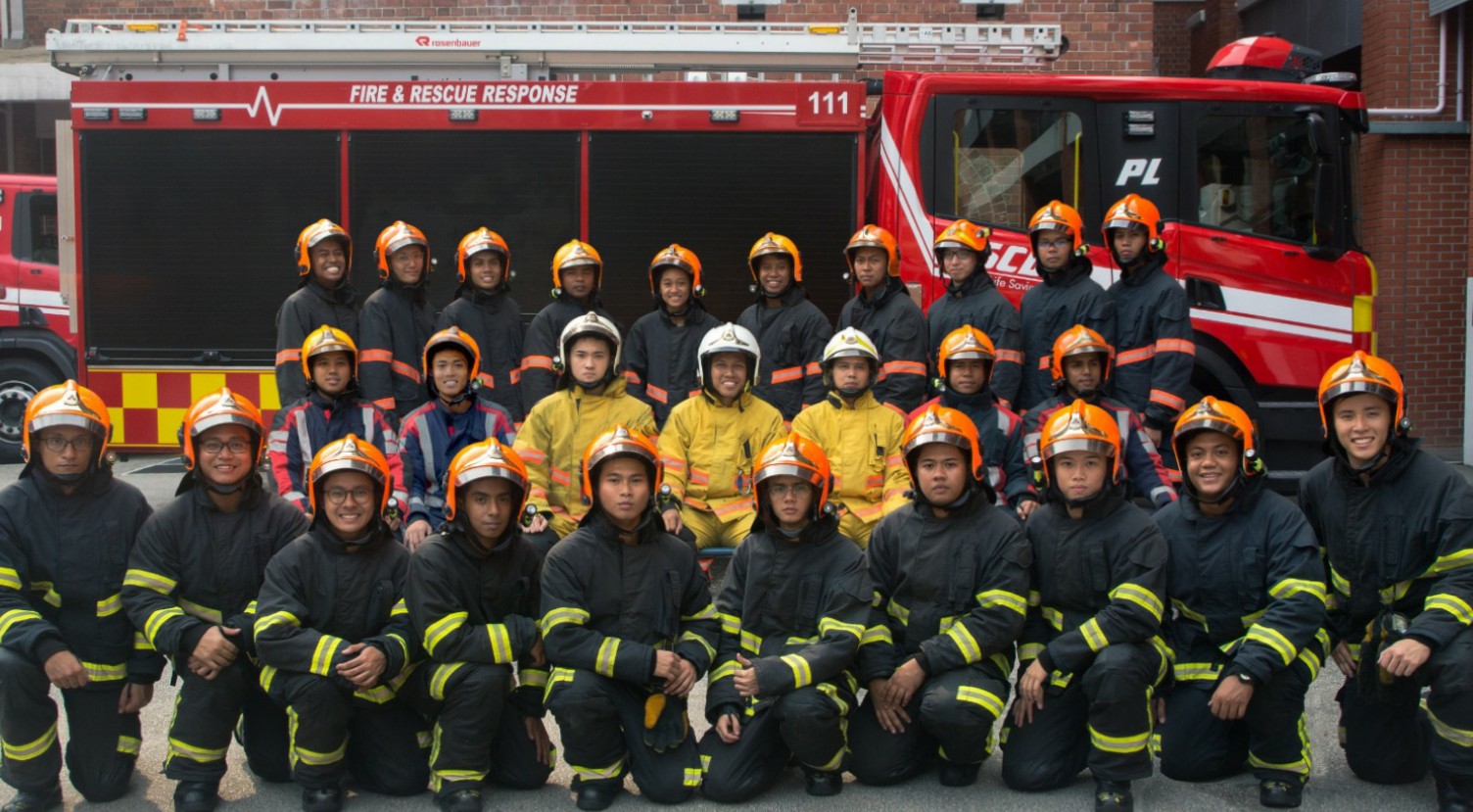 LTA (NS) Gary Tran (seated on the second row; third from the left) with his colleagues from Central Fire Station Rota 1