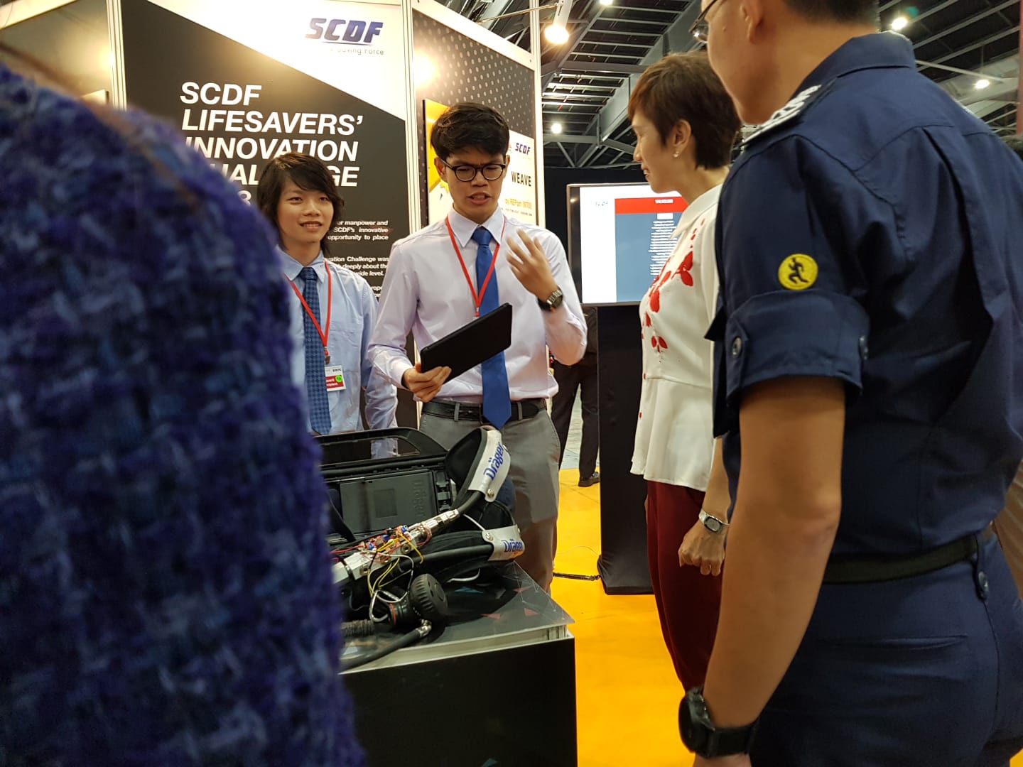 Presenting to Ms Josephine Teo during the SCDF Inno Chal 2018