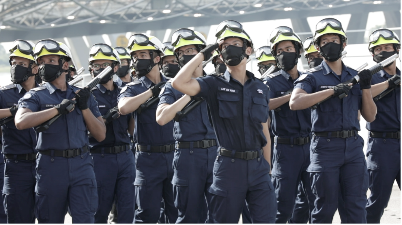 SCDF marching contingent at NDP 2021