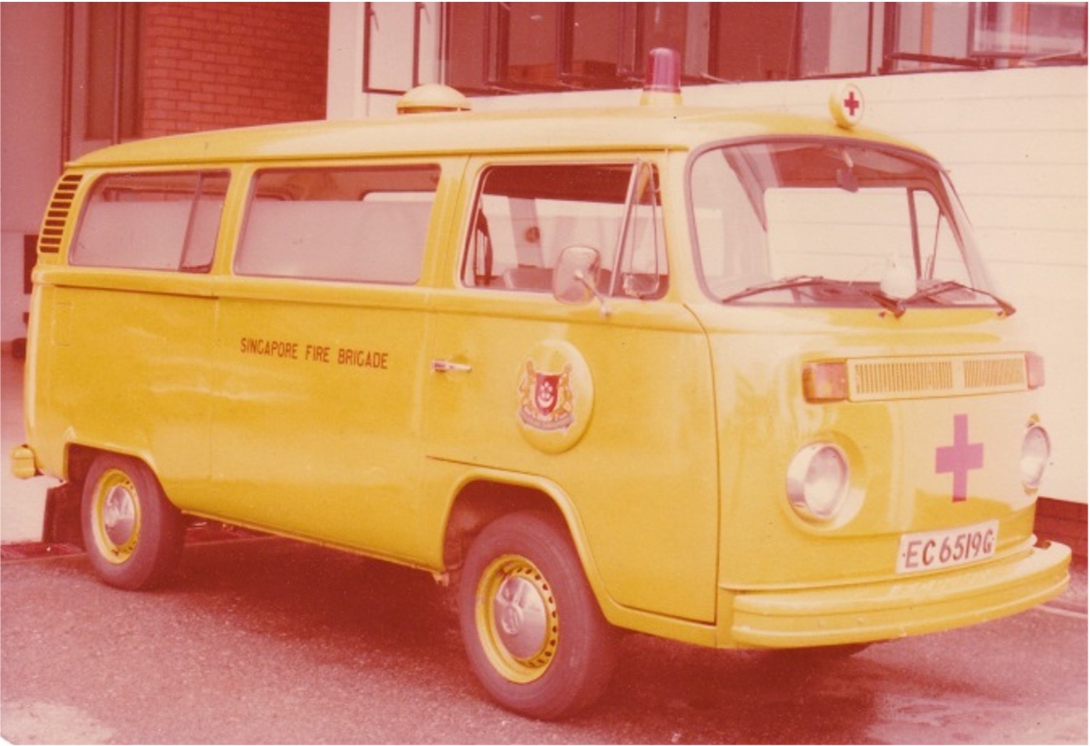 The Volkswagen Transporter (1959) was the ambulance operated by the Singapore Fire Brigade.