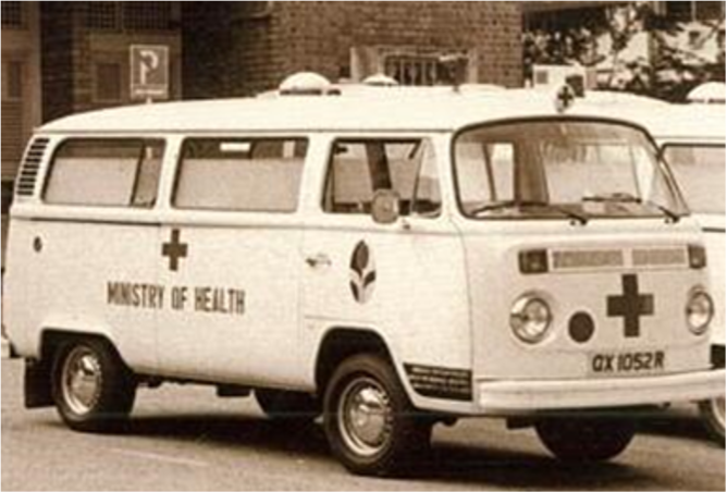 The Volkswagen Transporter (1960s to 1970s) was the ambulance operated by the Singapore General Hospital with nurses seconded from Ministry of Health as ‘Ambulance Officers’.