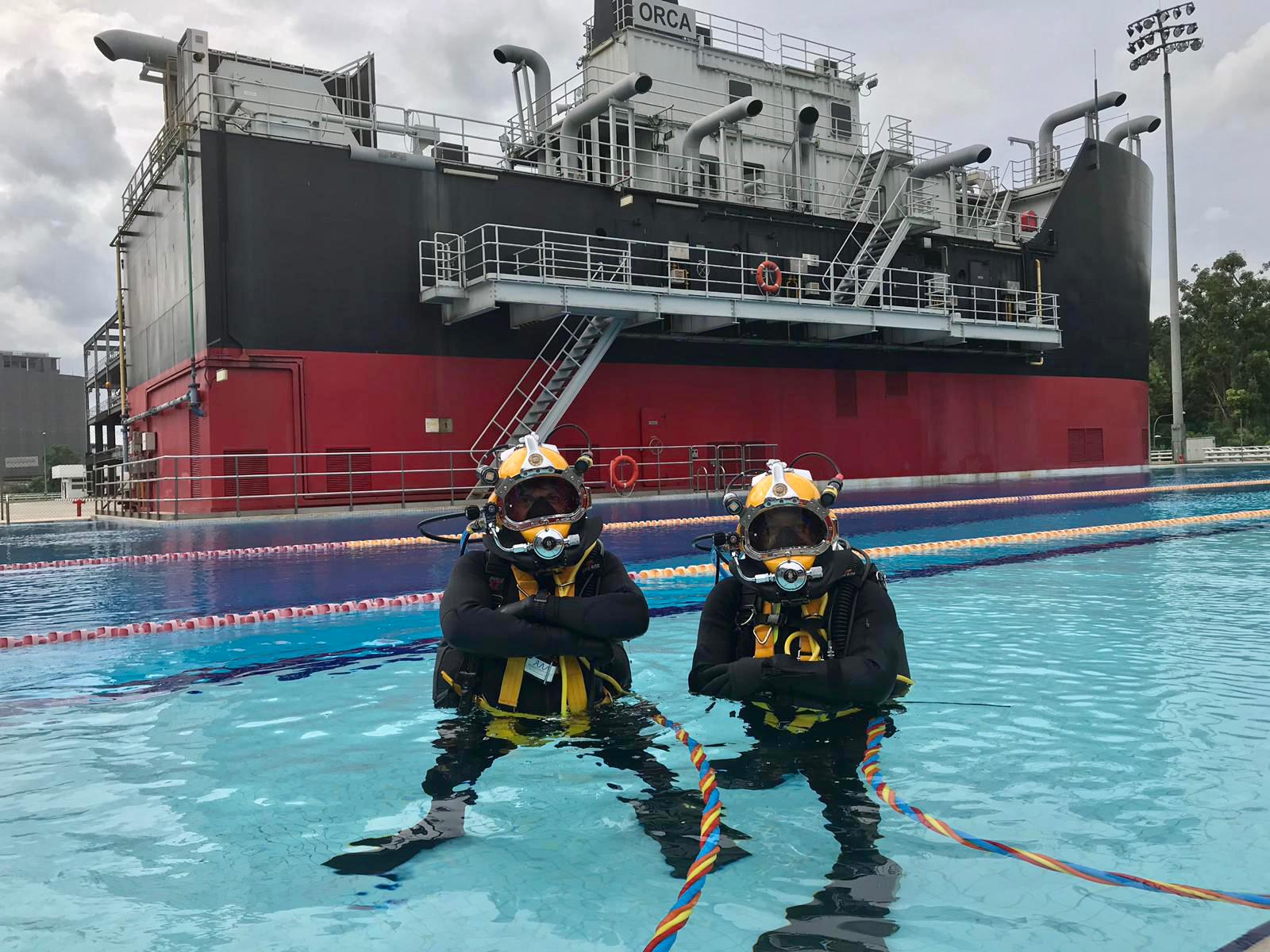 DART divers using the latest Surface Supplied Diving Equipment (SSDE) for deep-water rescue operations.