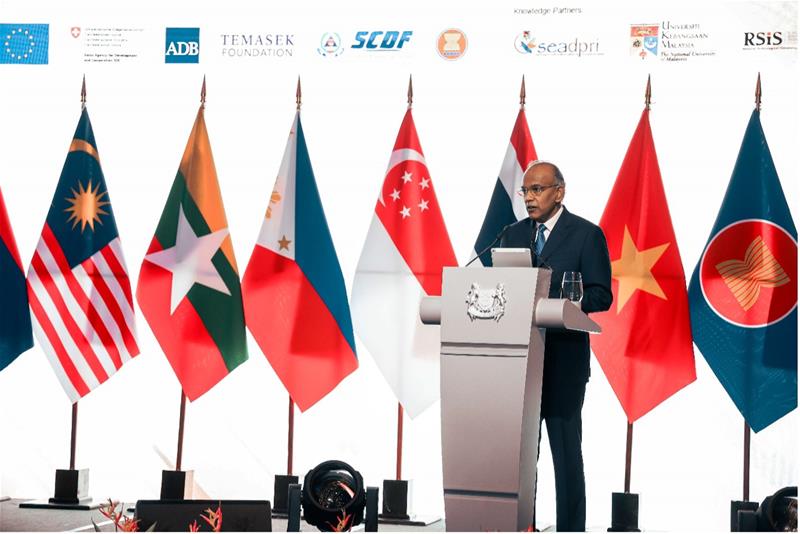 Minister Shanmugam at the opening of the ADMW.