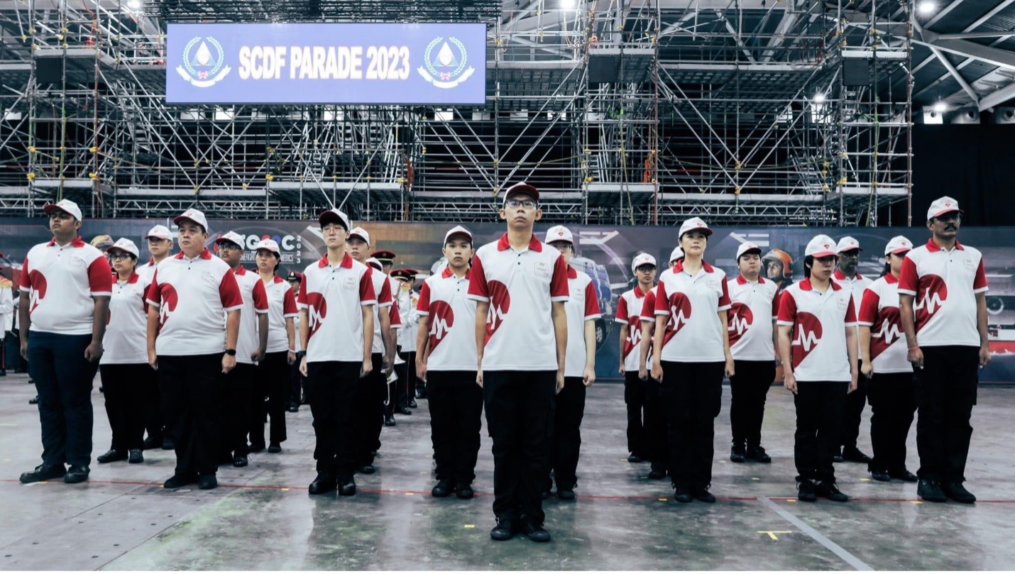 The Community First Responder contingent participating in the SCDF Parade for the first time