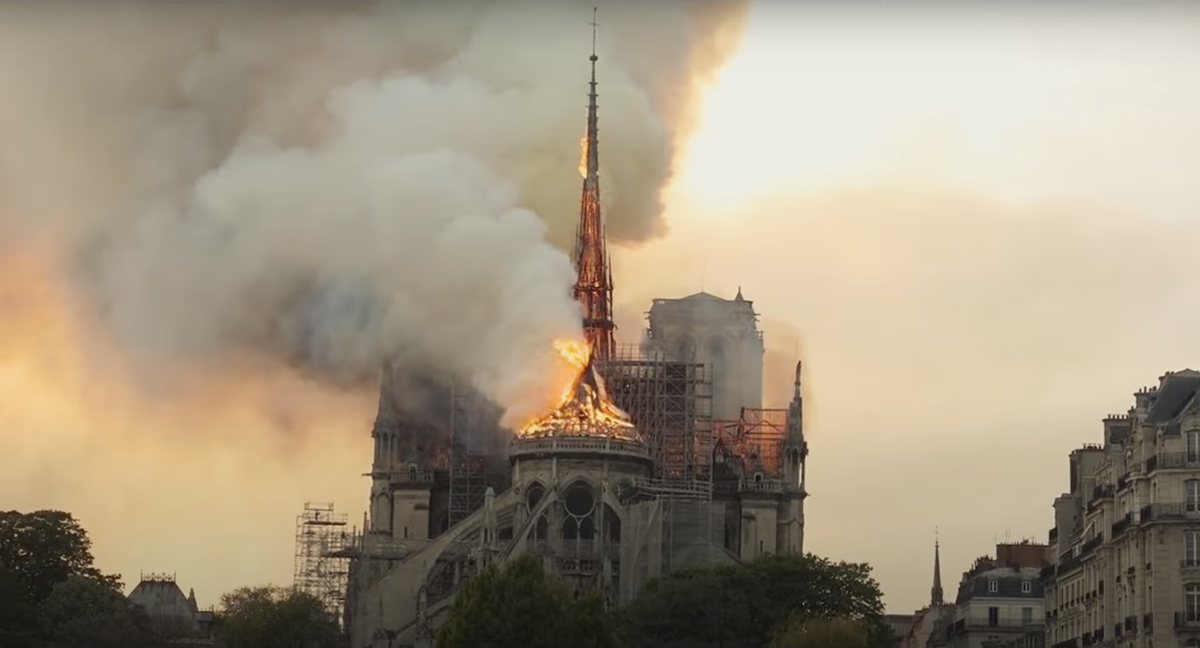 Source: Screen captures from the movie trailer “Notre-Dame on Fire”