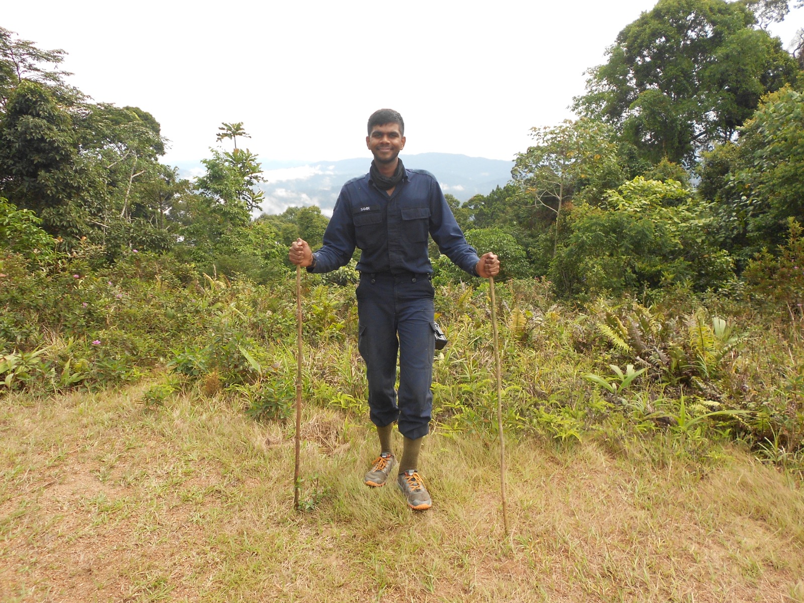 LTA Samir after he injured his left ankle while descending the hill